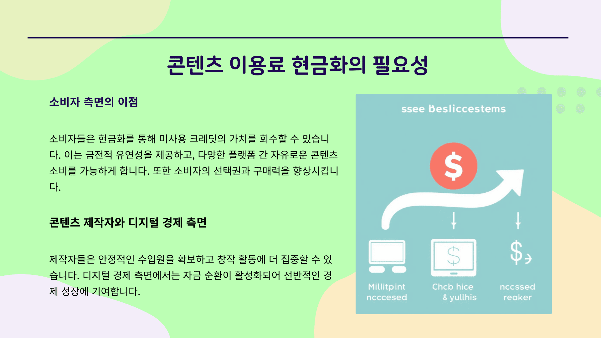 콘텐츠이용료현금화의 필요성